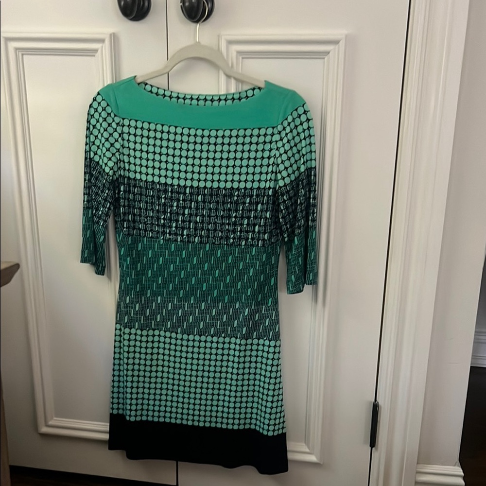 Donna Morgan Green Patterned Dress